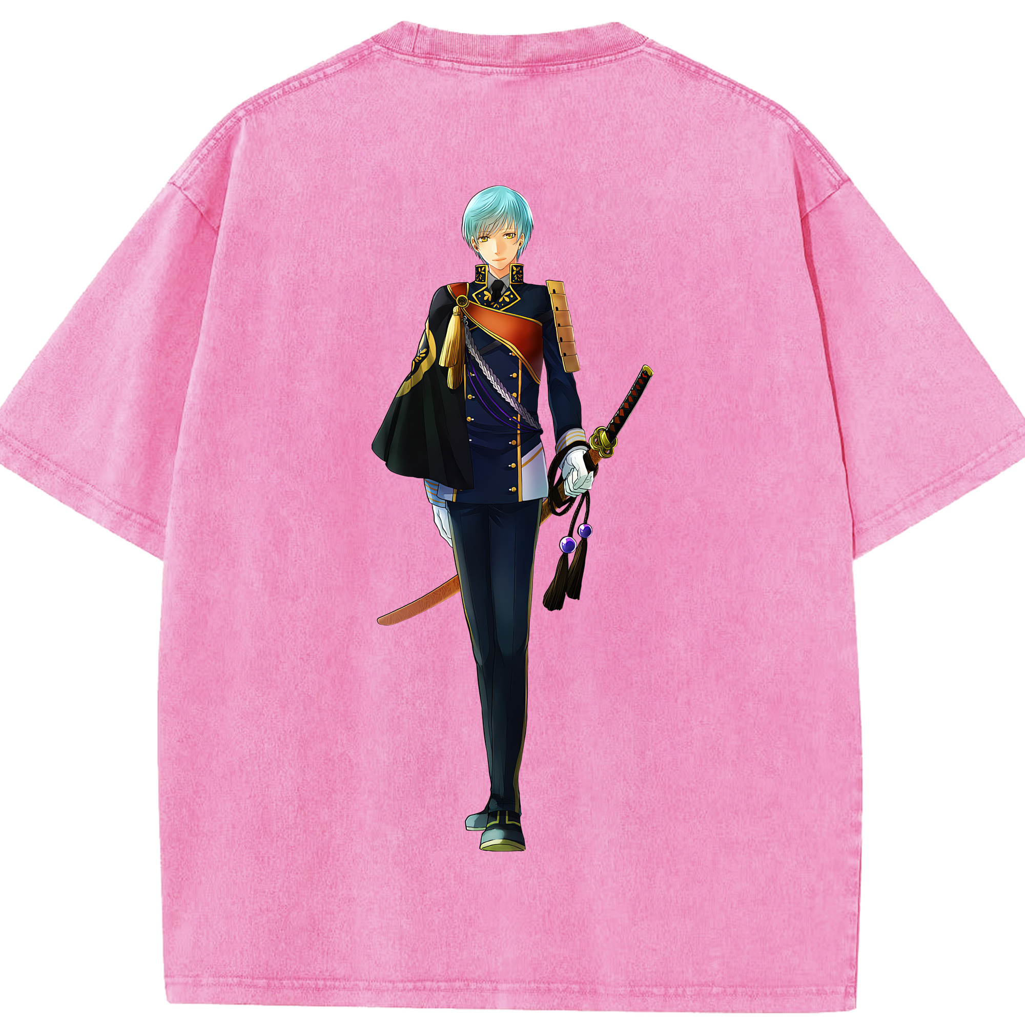 （画像用） 刀剣乱舞 Touken Ranbu 綿100% ヴィンテージ風 半袖Tシャツ（背面プリント）